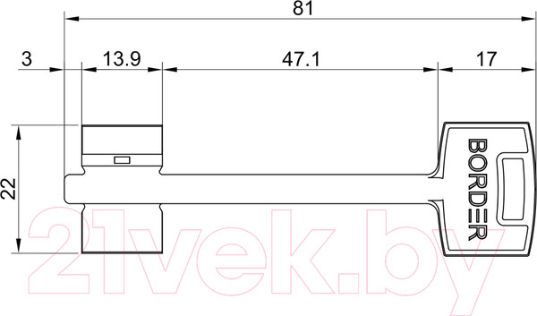 Изображение товара Замок врезной Border 74500-ЗВ9-8/13-СП