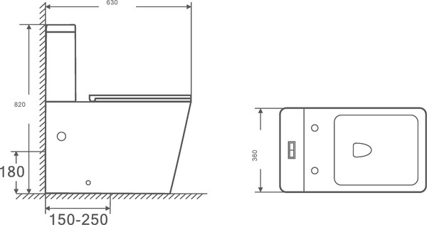 Изображение товара Унитаз напольный Saniteco KW-T004B-R