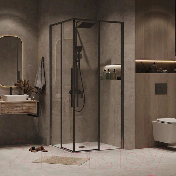 Изображение товара Душевая дверь Grossman Galaxy 120x195 / 1/2.K33.01.12.42.00 (графит сатин/стекло прозрачное)