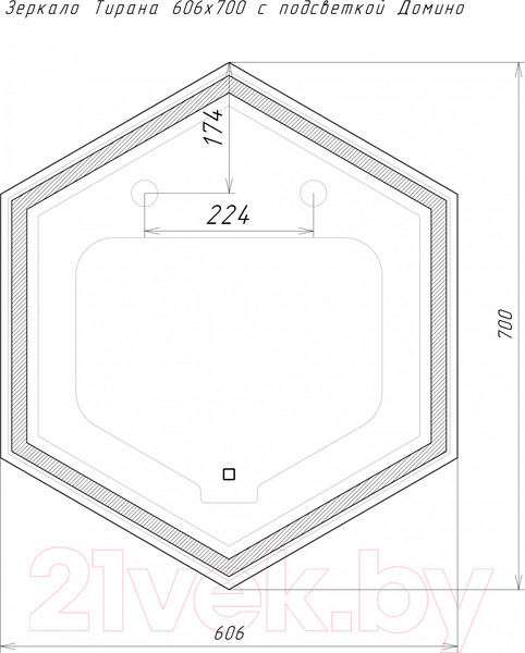Изображение товара Зеркало Домино Тирана 606x700 / GL7058Z
