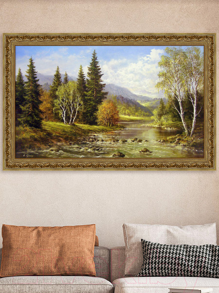 Изображение товара Картина Декарт Пейзаж с горной рекой 8Л3316 (в раме)