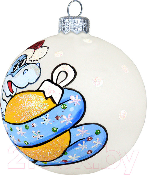 Изображение товара Шар новогодний Декарт Воздушный змей 8Ш0097 (8см, белый)