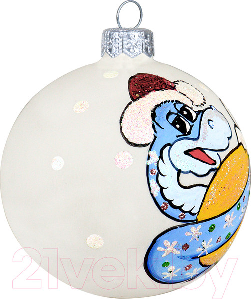 Изображение товара Шар новогодний Декарт Воздушный змей 8Ш0097 (8см, белый)