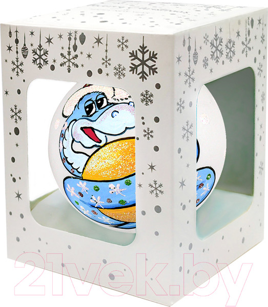 Изображение товара Шар новогодний Декарт Воздушный змей 8Ш0097 (8см, белый)