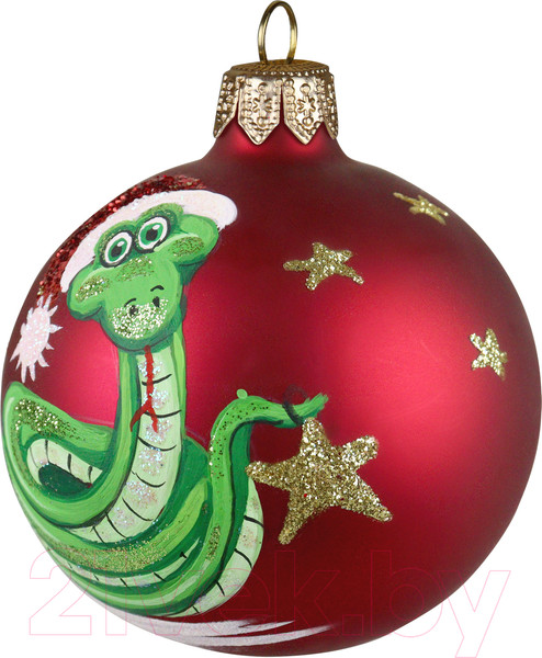 Изображение товара Шар новогодний Декарт Звездный змей символ 8Ш0094 (8см, красный)