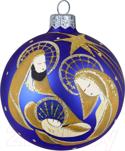 Изображение товара Шар новогодний Декарт Рождество 8Ш0095 (8см, синий)