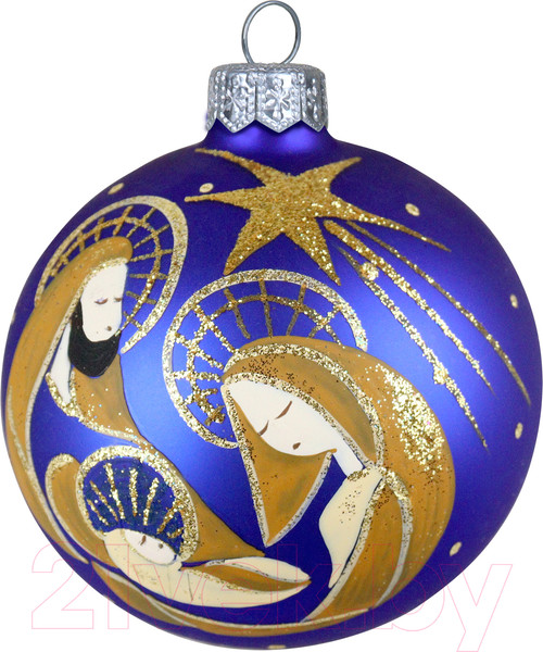 Изображение товара Шар новогодний Декарт Рождество 8Ш0095 (8см, синий)