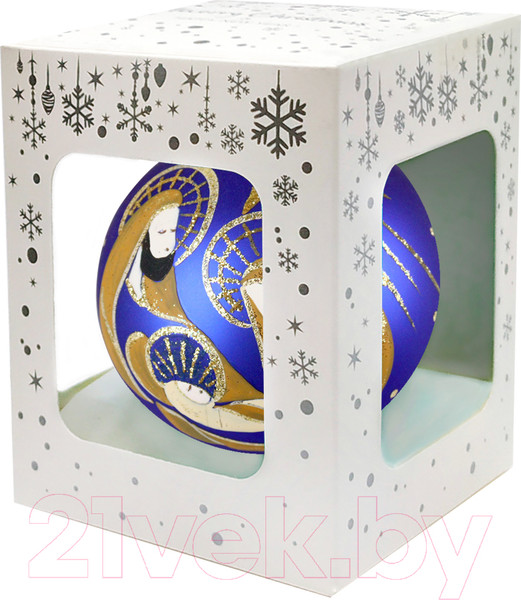 Изображение товара Шар новогодний Декарт Рождество 8Ш0095 (8см, синий)