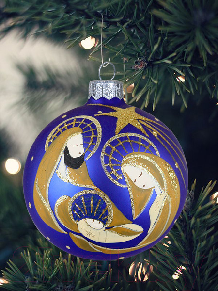 Изображение товара Шар новогодний Декарт Рождество 8Ш0095 (8см, синий)