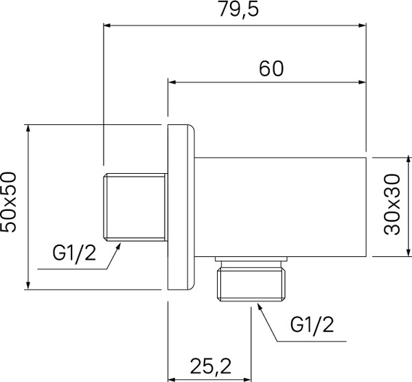 Изображение товара Подключение для душевого шланга IDDIS Folk FOLSB00i62