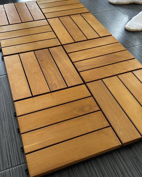 Изображение товара Плитка садовая Polarspa Из термодревесины 30x30 (9шт, береза)