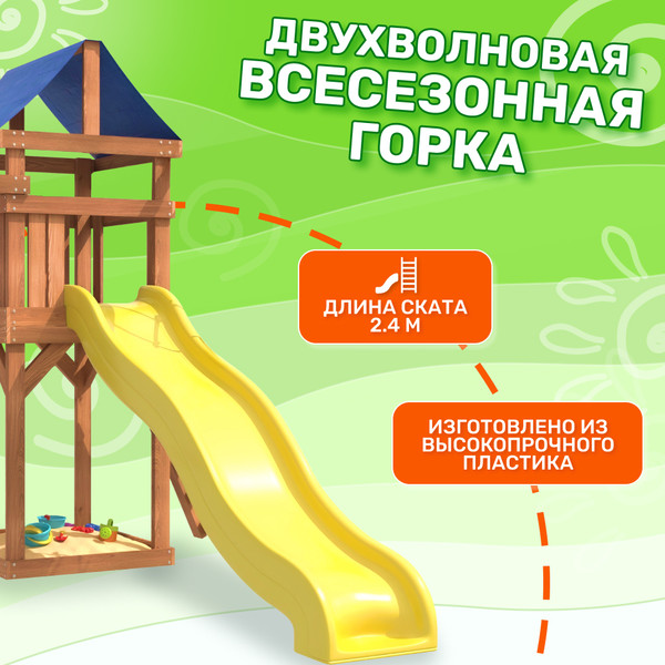 Изображение товара Игровой комплекс National Tree Company Классик с качелями лодочка IgroWoods / ДКП-1