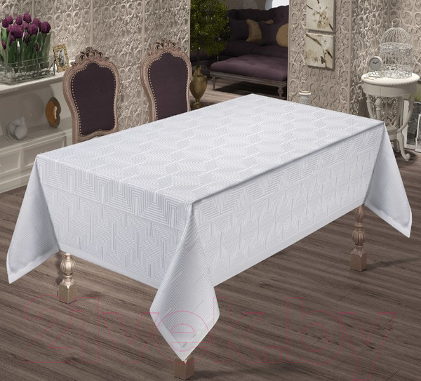 Изображение товара Скатерть DO&CO Yildiz 160x220 / 11974 (белый)