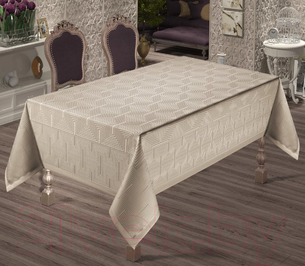 Изображение товара Скатерть DO&CO Yildiz 160x220 / 11974 (капучино)
