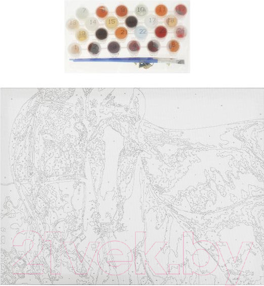 Изображение товара Картина по номерам MultiArt Милые лошади / CANV30X40-MULTI57