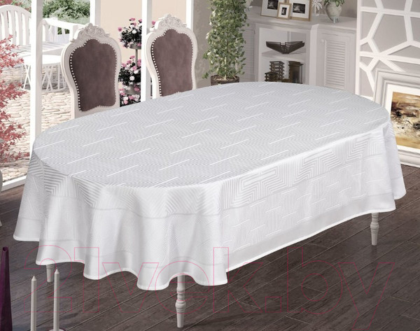 Изображение товара Скатерть DO&CO Yildiz 160x220 / 11975 (белый)