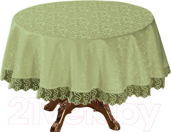 Изображение товара Скатерть DO&CO c гипюром 160 / 8526 (зеленый)