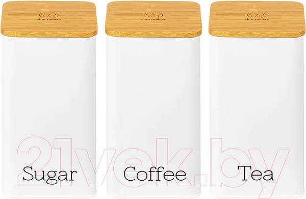 Изображение товара Набор емкостей для хранения Elan Gallery Tea, coffee, sugar / 240309 (белый)