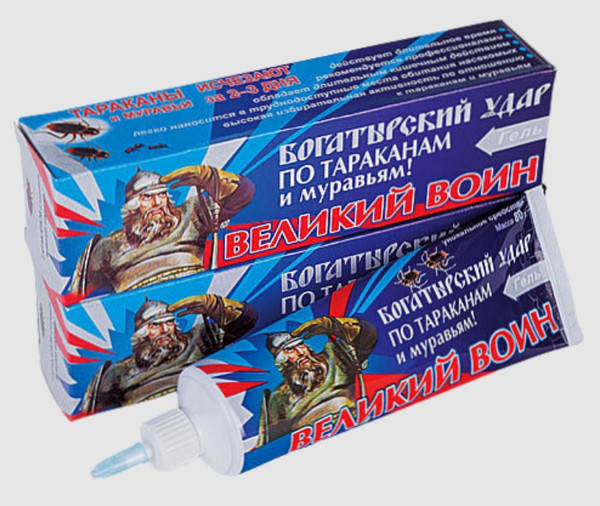 Изображение товара Гель от насекомых Великий воин От тараканов (80г)