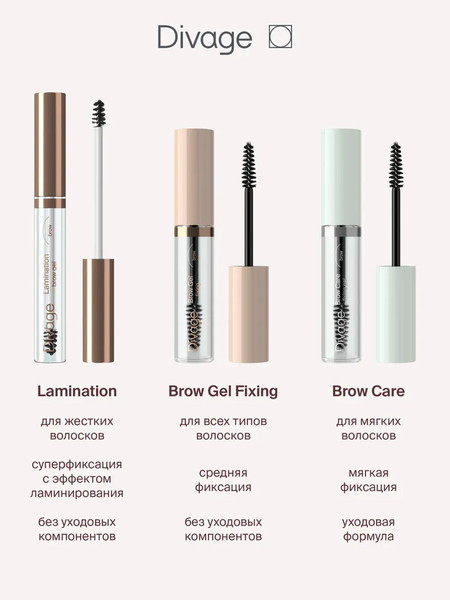 Изображение товара Гель для бровей Divage Brow Care Fixing Gel тон 01 (8.5мл)