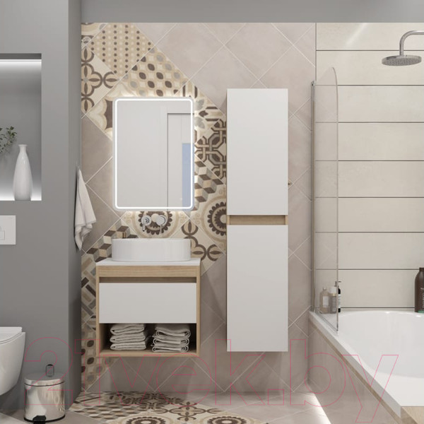 Изображение товара Тумба под умывальник Teymi Ritta 55 / T60519 (дуб эврика/белый матовый)