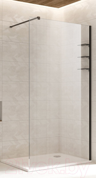 Изображение товара Душевая стенка Adema Риббер 120 Walk-In (черный)