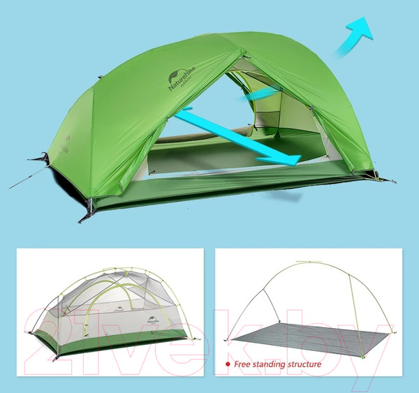 Изображение товара Палатка Naturehike Star-river NH17T012-T 210T / 6927595789049 (зеленый)