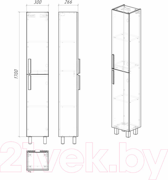 Изображение товара Шкаф-пенал для ванной Grossman Нео 30 / 303042