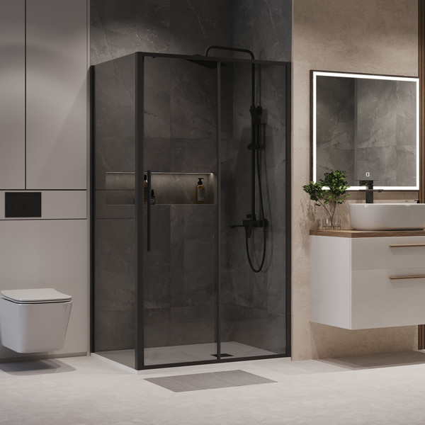 Изображение товара Душевой уголок Niagara 120x80x195 NG-85-12TB-TB80-34 (черный матовый/тонированное стекло)