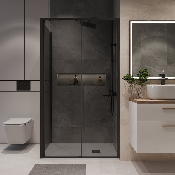 Изображение товара Душевой уголок Niagara 120x80x195 NG-85-12TB-TB80-34 (черный матовый/тонированное стекло)