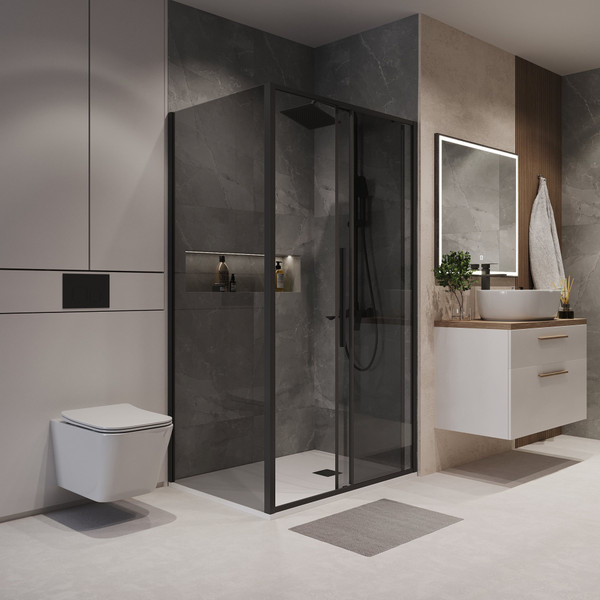 Изображение товара Душевой уголок Niagara 120x80x195 NG-85-12TB-TB80-34 (черный матовый/тонированное стекло)