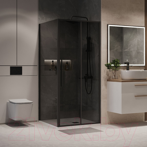 Изображение товара Душевой уголок Niagara 140x80x195 NG-85-14TB-TB80-34 (черный матовый/тонированное стекло)