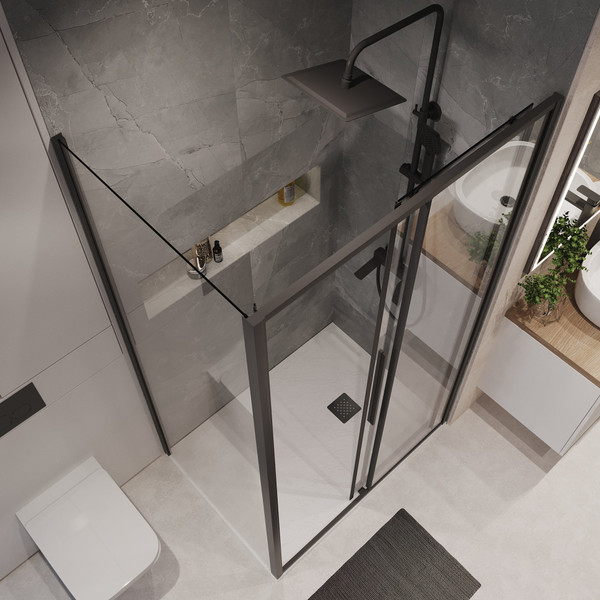 Изображение товара Душевой уголок Niagara 140x100x195 NG-84-14AB-A100B-34 (черный матовый/прозрачное стекло)