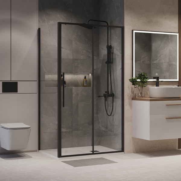 Изображение товара Душевой уголок Niagara 140x100x195 NG-84-14AB-A100B-34 (черный матовый/прозрачное стекло)