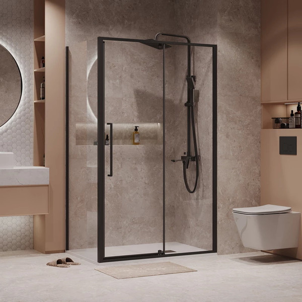 Изображение товара Душевой уголок Niagara 120x100x195 NG-85-12AB-A100B-34 (черный матовый/прозрачное стекло)