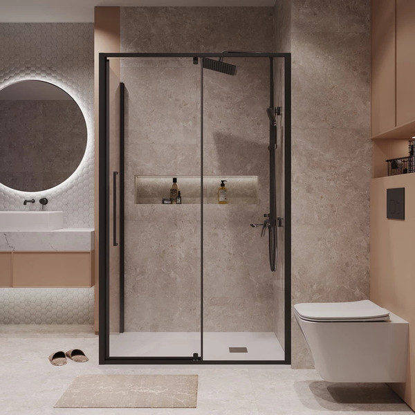 Изображение товара Душевой уголок Niagara 120x100x195 NG-85-12AB-A100B-34 (черный матовый/прозрачное стекло)