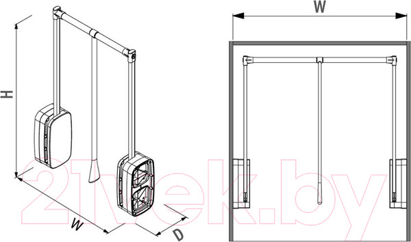 Изображение товара Пантограф мебельный Starax S-6011-W (12кг, белый)