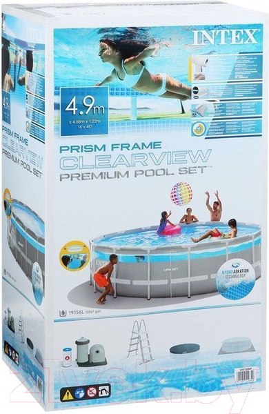 Изображение товара Каркасный бассейн Intex Prism Frame Clearview 26722 (427х107)