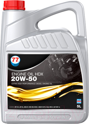 Изображение товара Моторное масло 77 Lubricants Engine Oil HDX 20W-50 / 707820 (5л)