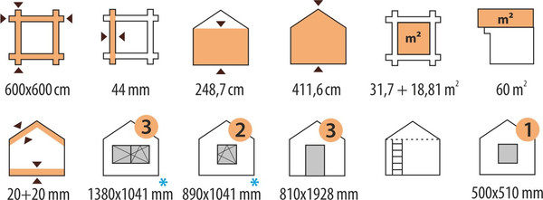 Изображение товара Дачный дом ДомБелКом ДС-4 6.0x6.0
