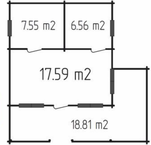 Изображение товара Дачный дом ДомБелКом ДС-4 6.0x6.0