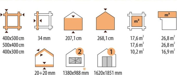 Изображение товара Дачный дом ДомБелКом ДС-8 4.0x5.0