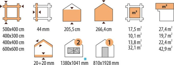 Изображение товара Дачный дом ДомБелКом ДС-9 5.0x4.0
