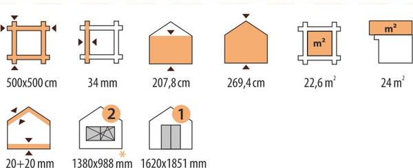 Изображение товара Дачный дом ДомБелКом ДС-21 5.0x5.0
