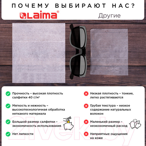 Изображение товара Влажные салфетки Laima Antibacterial / 129997 (72шт)