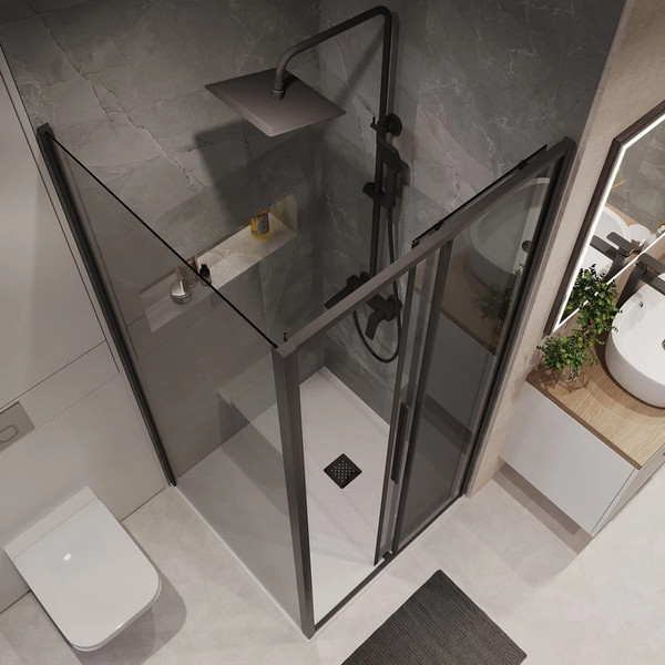 Изображение товара Душевой уголок Niagara 110x100x195 NG-85-11TB-TB100-34 (черный матовый/тонированное стекло)