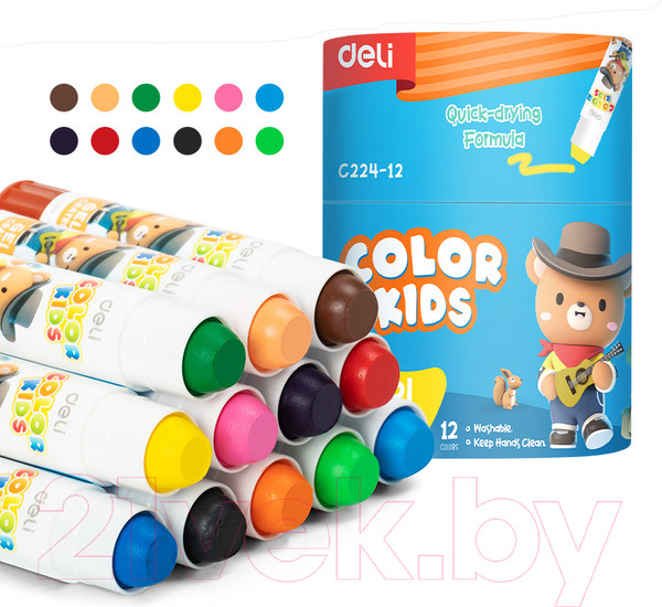 Изображение товара Гелевые мелки Deli EC22412 (12шт)