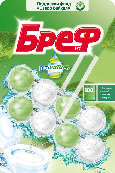 Изображение товара Чистящее средство для унитаза Бреф Pro Nature (2x50г)