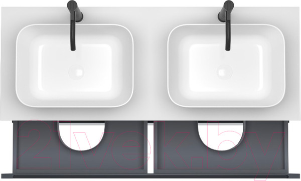 Изображение товара Тумба под умывальник ЗОВ Дион 120 / D120LHO0M7015МKV5-KP13W (графит матовый)