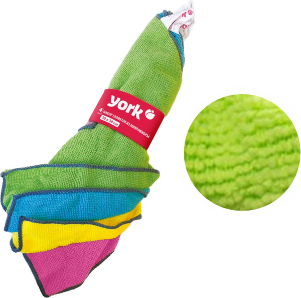 Изображение товара Набор салфеток хозяйственных York Микрофибра (4шт)